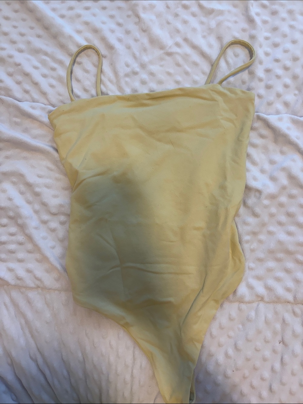 Susana Monaco Soft Yellow Spaghetti-Strap Bodysuit